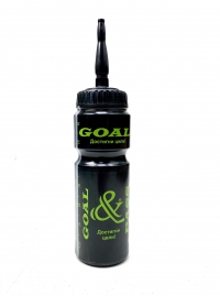 Спортивная бутылка для воды GOAL&PASS (хоккей) 750 мл черно-зеленая